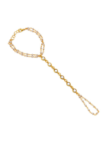 Ruby Raang Gold Kundan Haath Phool