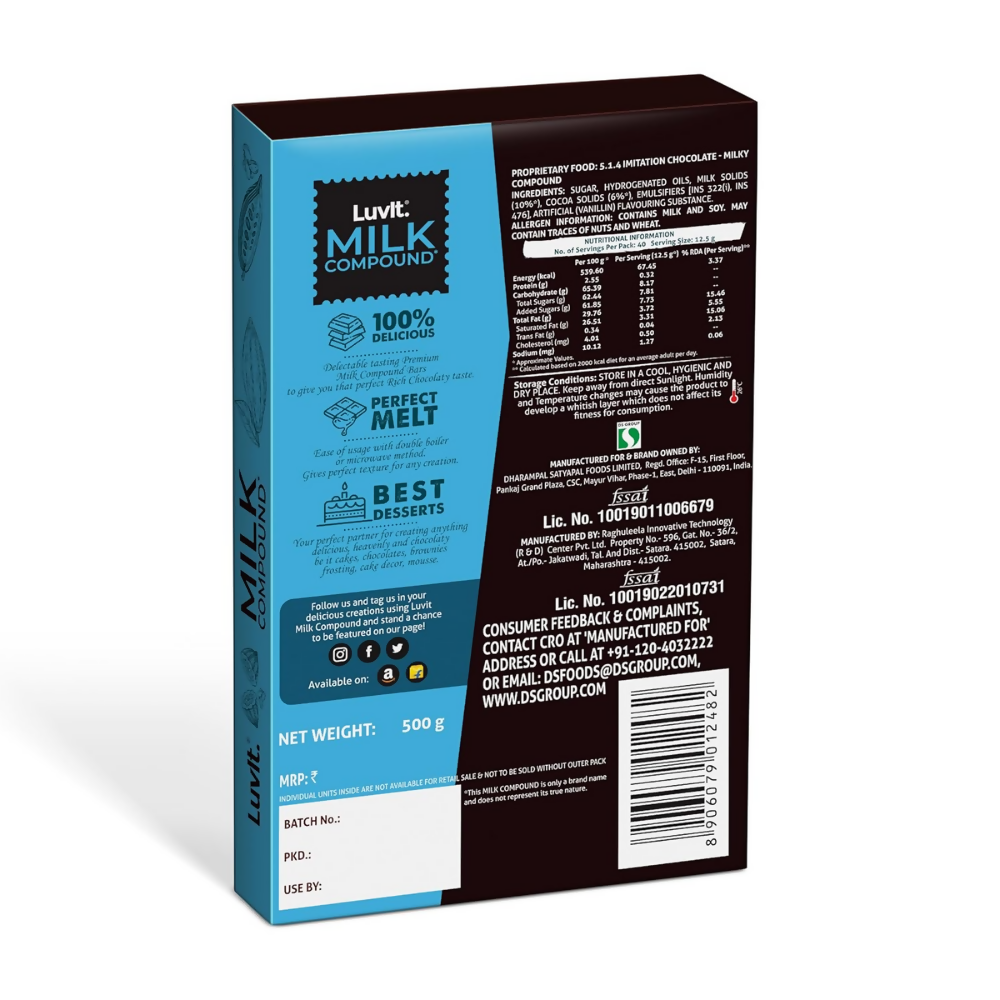 LuvIt. Cocoa Crush - Milk Compound Bars