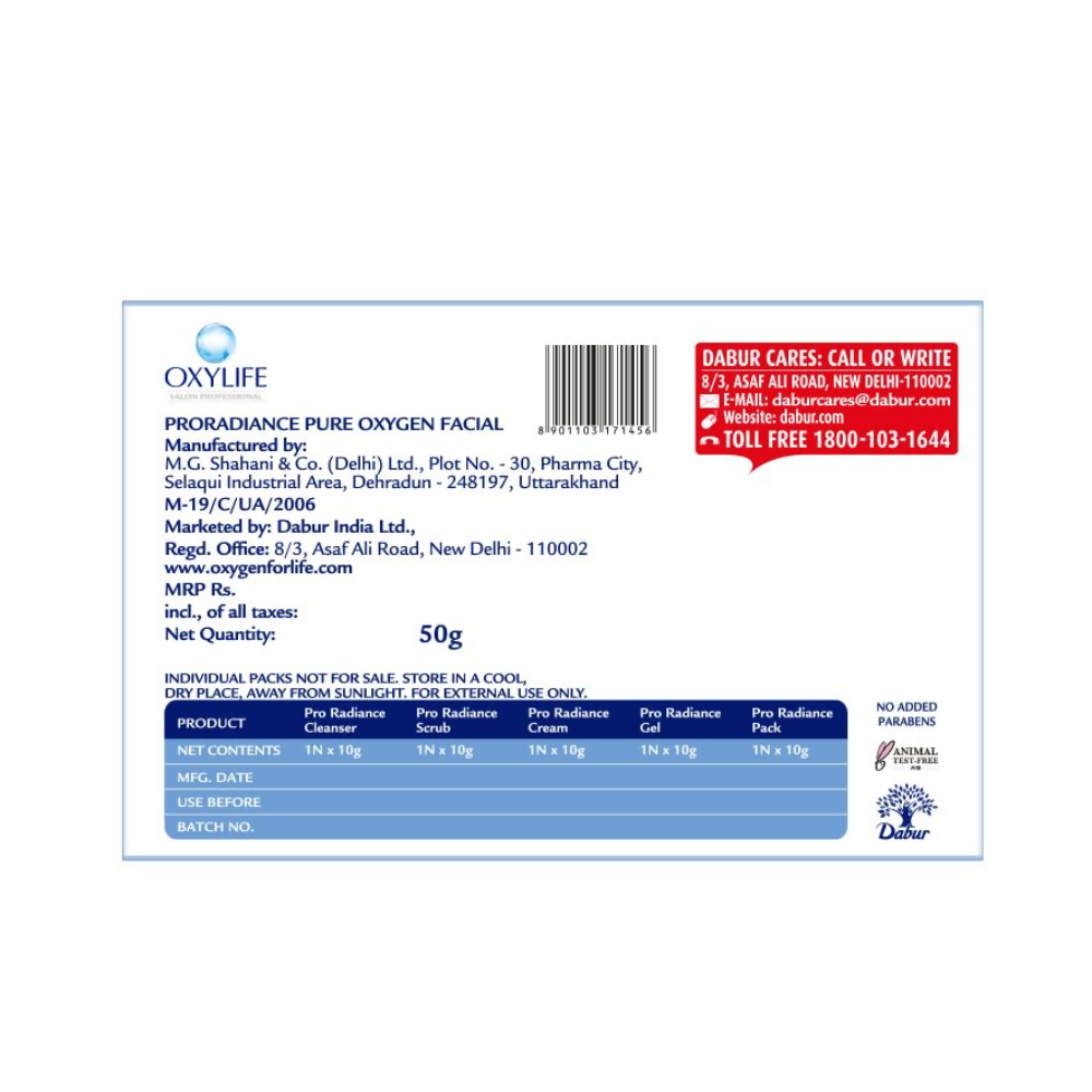 Oxylife Salon Professional Proradiance Pure Oxygen Facial Kit