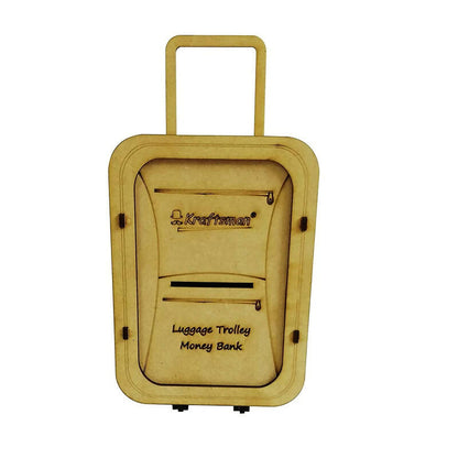 Kraftsman Wooden Money Safe Luggage Trolley Style | Made In India
