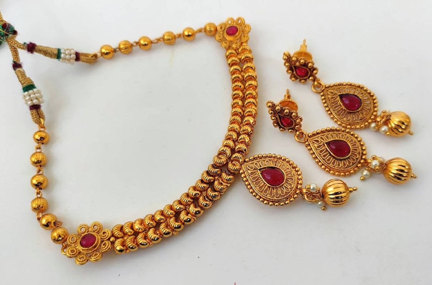Kemp Designer Short Pink Necklace Set