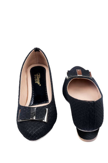 Tiny Bugs Girls Party Wear Ballerinas - Black
