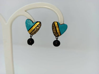 Terracotta Heart-Shape Ear Studs