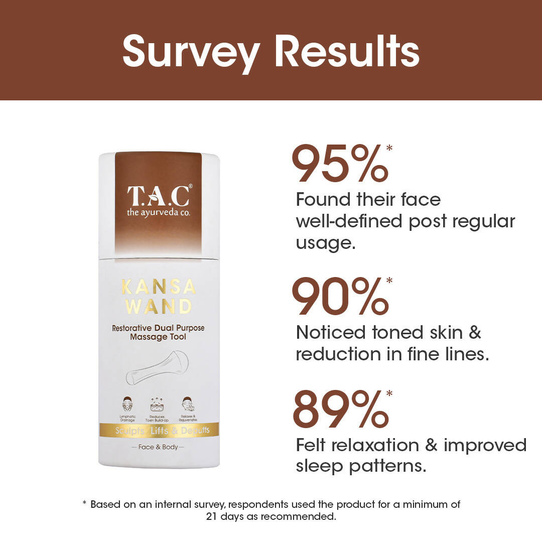 T.A.C - The Ayurveda Co. Kansa Wand Dual Purpose Massager Tool for Face & Body
