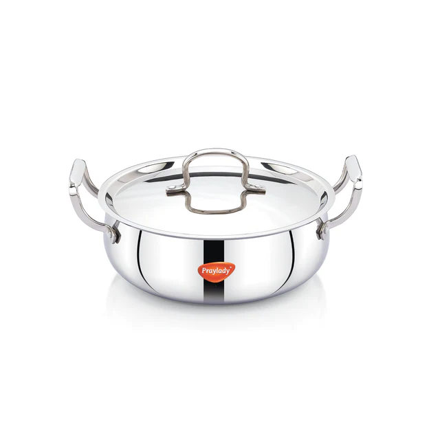 PrayLady Triplus Pro Triply Biryani Handi 24cm 4L Dum Biryani Cooking Pot Patila