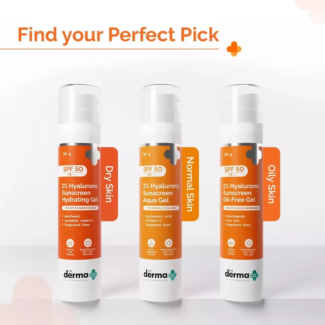 The derma co 1% Hyaluronic sunscreen oil free gel with SPF 50 & PA++++