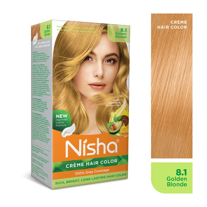 Nisha Creme Hair Color for Women - Golden Blonde