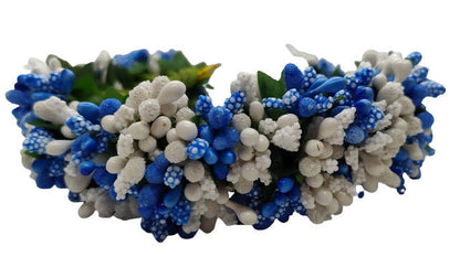 Blue & White Pollens Bridal Hair Gajra
