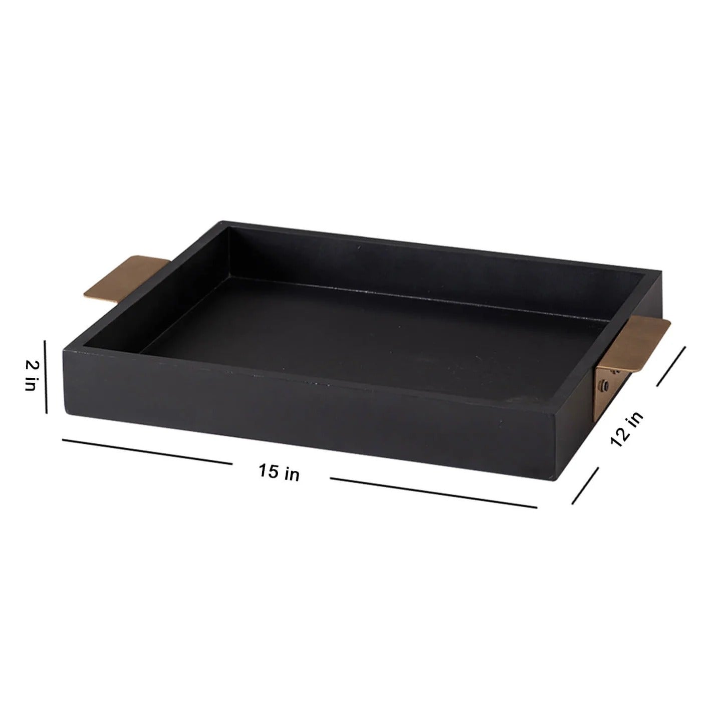 Nestroots Black MDF Serving Tray Modern Design