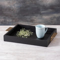 Nestroots Black MDF Serving Tray Modern Design