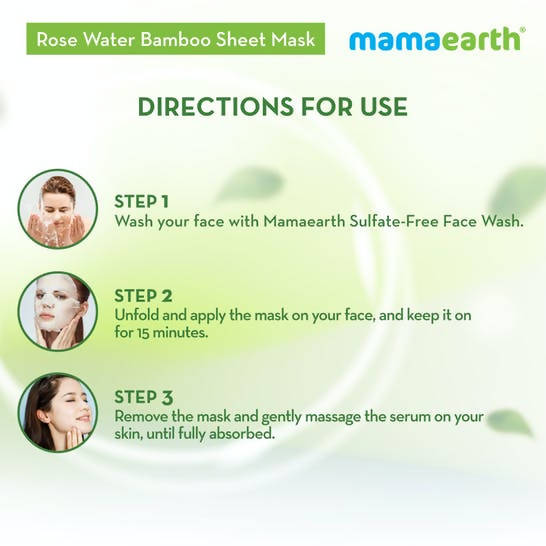 Mamaearth Rose Water Bamboo Sheet Mask with Rose Water & Milk -25 gm