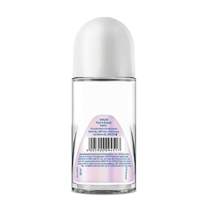 Nivea Pearl and Beauty Deo Roll On With Pearl Extracts & Avocado Oil 48 H Smooth & Beautiful Underarms 0% Alcohol
