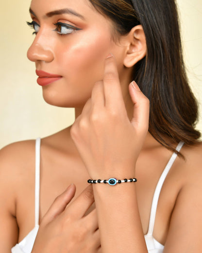 VOJ Stainless Steel Beads Brass Bracelet