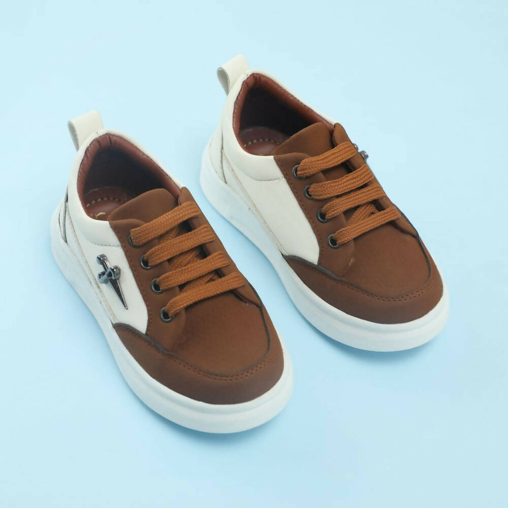 Tiny Bugs Boys Lace Up Casual Shoes - Brown