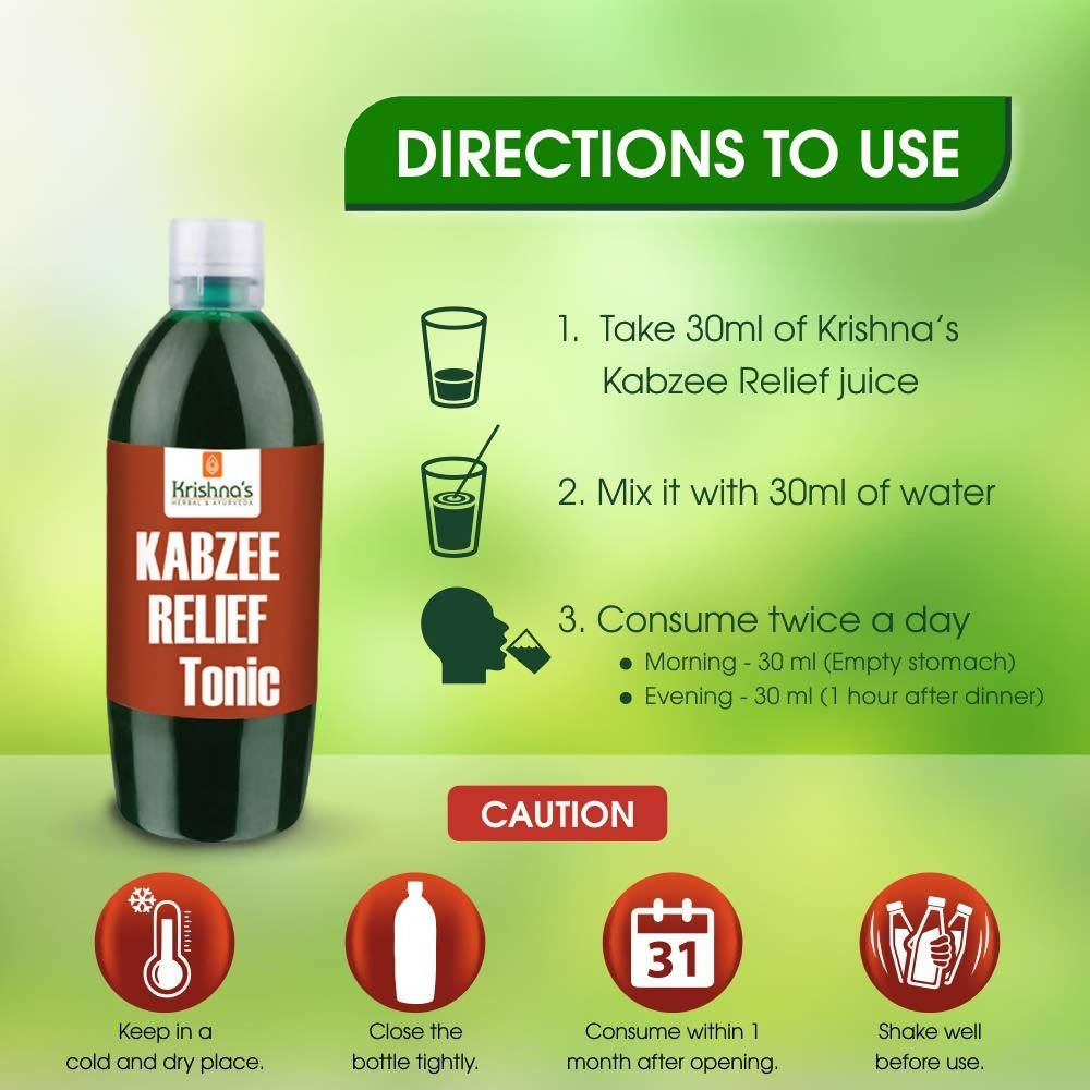 Krishna's Herbal & Ayurveda Kabzee Relief Tonic - 500 ml