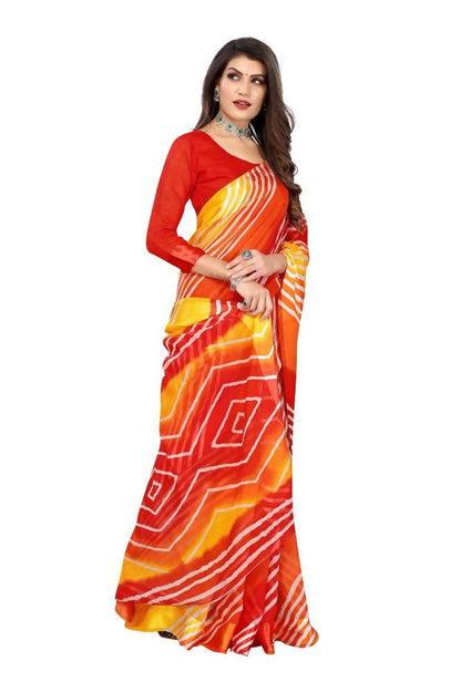 Vamika Red Linen Satin Border Saree