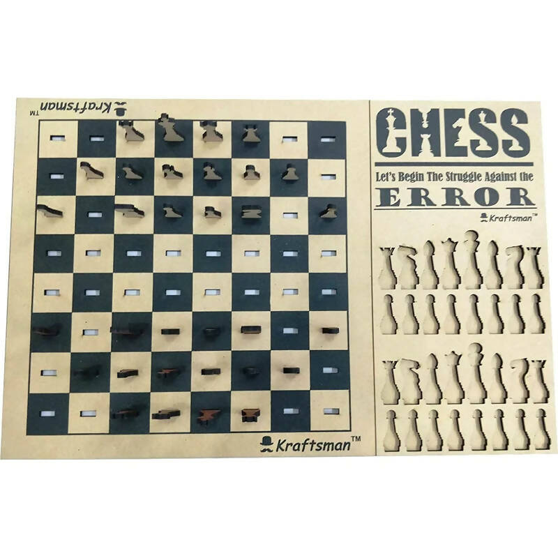 Kraftsman Wooden Chess & Checkers Combo Board Game | One Board Two Games
