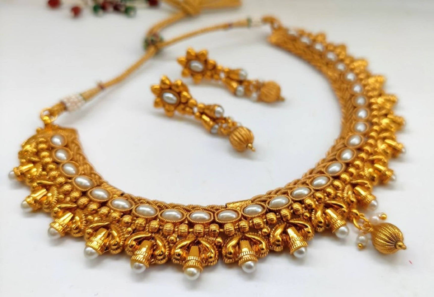 White Kemp Designer Necklace Set