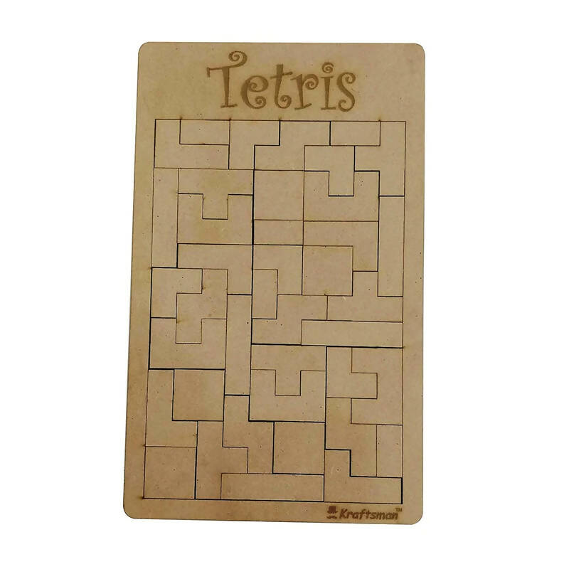 Kraftsman Wooden Tetris Jigsaw Puzzle Board | Made In India (Tetris Board)