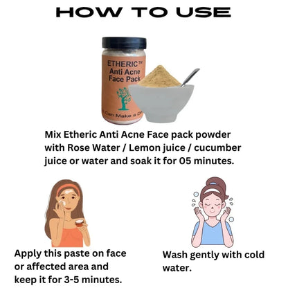 Etheric Anti Acne Face Pack – Natural Herbal Skin Clarifying Treatment