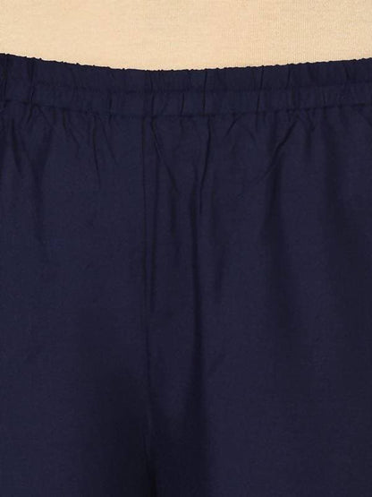 Aniyah Rayon Navy Blue Color Gold Print Flared Slip-On Palazzo (AN-193K)