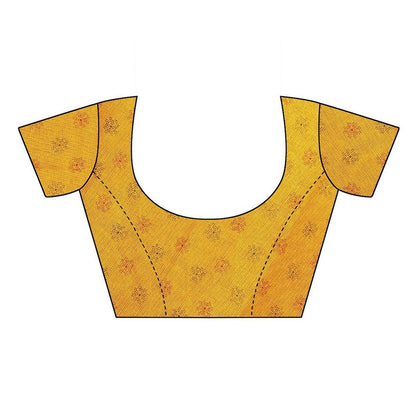Vamika Printed Jute Silk Yellow Saree (Leo Yellow)