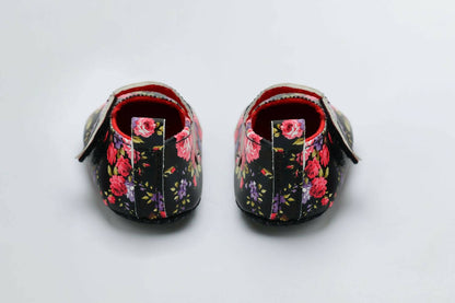 Tiny Bugs Girls Flowral Print Infants Booties - Black