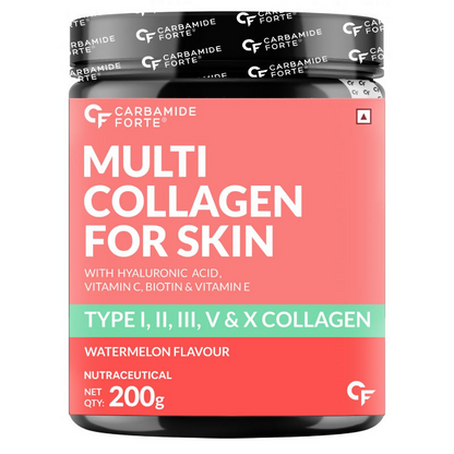 Carbamide Forte Multi Collagen For Skin Type I, II, III, V & X Powder - Watermelon