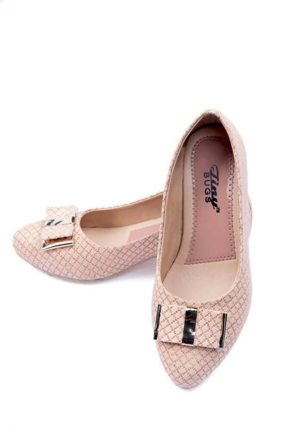 Tiny Bugs Girls Party Wear Ballerinas - Rose Gold