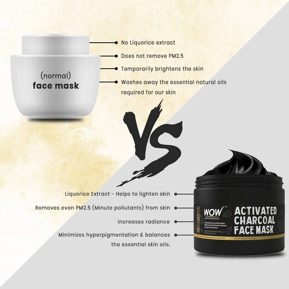 Wow Skin Science Activated Charcoal Face Mask - 200 ml