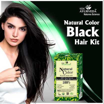VedicAyurveda Natural Color Black Hair Kit