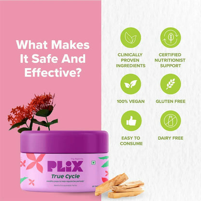 PLIX The Plant Fix Women's True Cycle Tablets -60 tabs