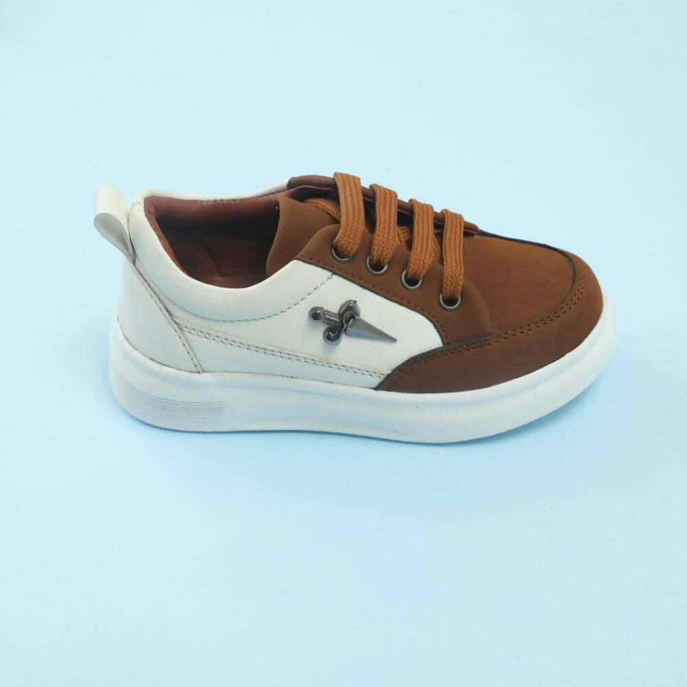 Tiny Bugs Boys Lace Up Casual Shoes - Brown
