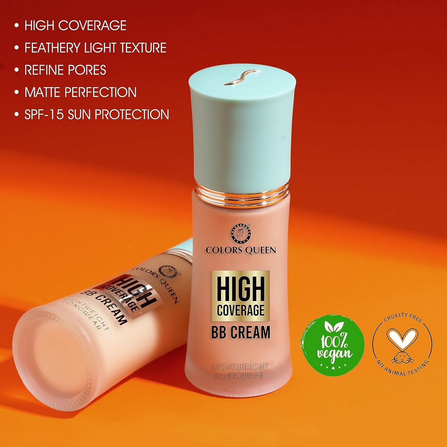 Colors Queen High Coverage BB Cream Foundation - Rose Blush