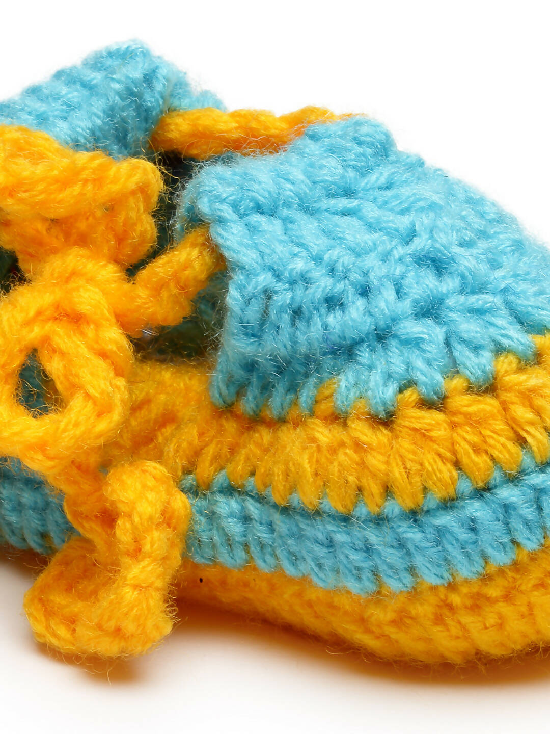 Chutput Kids Woollen Hand Knitted Self Desgin Detailed Booties - Yellow