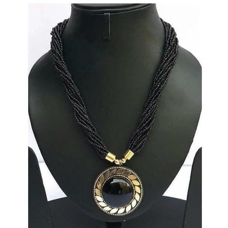 MS Fashion India Latest Design Black Color Beaded Necklace For Women