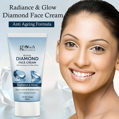 Globus Naturals Revival Diamond Face Cream, Suitable For All Skin Types