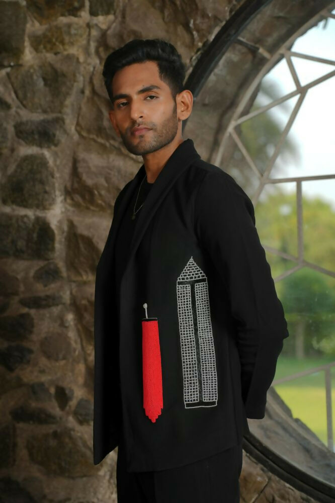 Statement Embroidered Black Co-Ord Set by Hilo Design