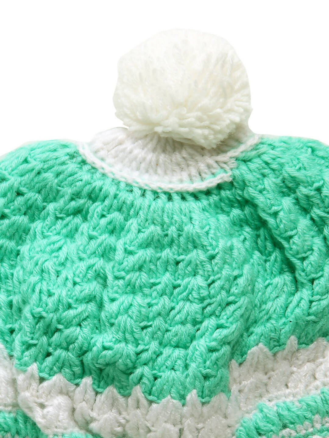 ChutPut Hand knitted Crochet Baby Wool Dress For Baby Girls - Green
