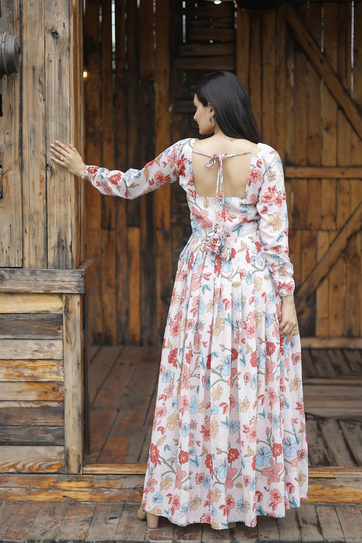 Aayaa Georgette Gown With Heavy Digital Print - Multi Color