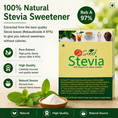 So Sweet Stevia Sachets -50 Sugar Free Natural Sweetener
