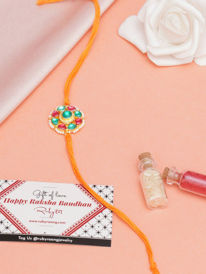 Designer kundan Rakhi - Ruby Raang