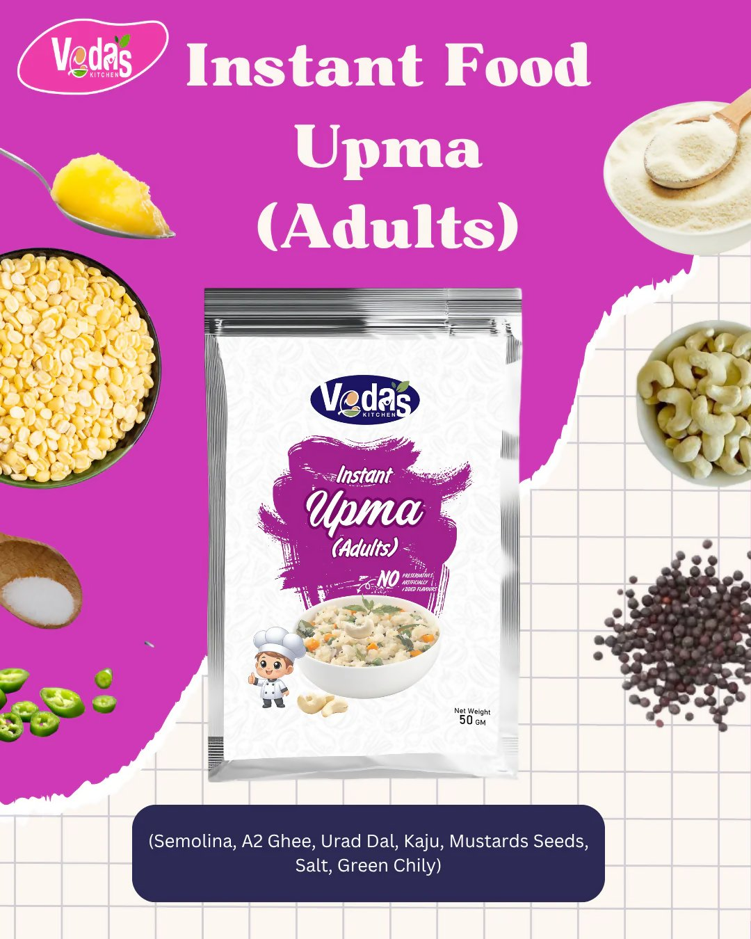 Vedas Kitchen Upma Instant (Adults)