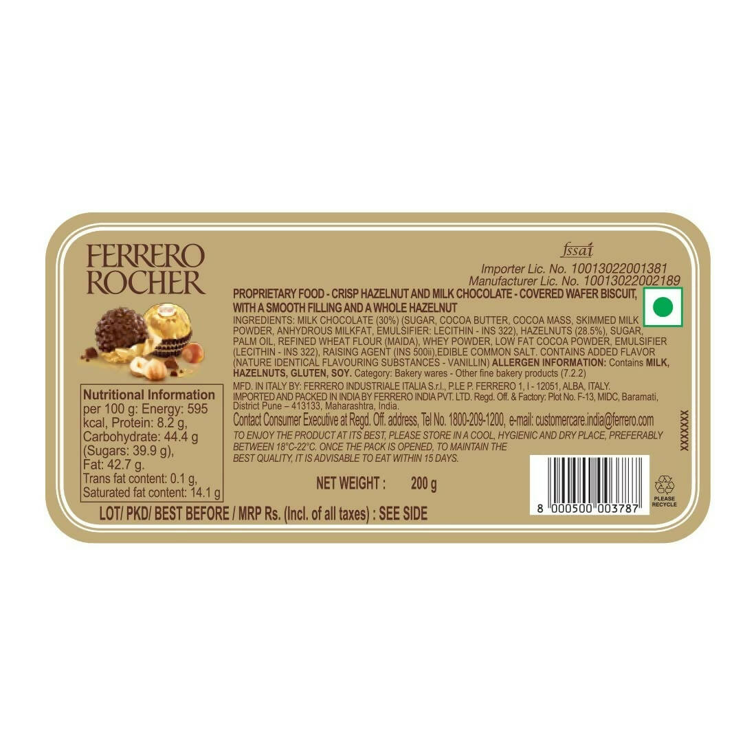 Ferrero Rocher Exquisite Hazelnut And Milk Chocolate | Premium Gift Box Rich, Creamy, Crunchy and Nutty Chocolate For Special Occasions