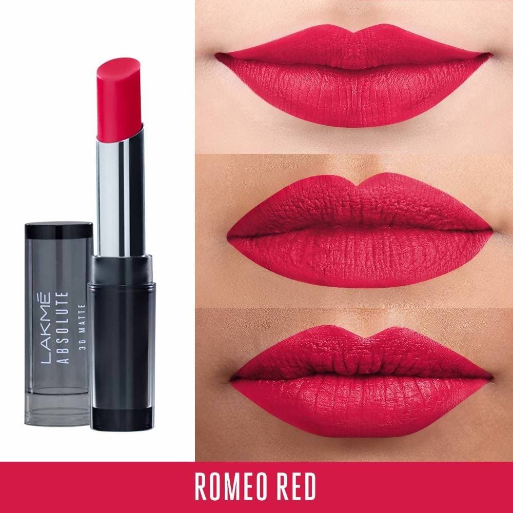 Lakme Absolute 3D matte lip color Lipstick Romeo Red - 3.6 gms