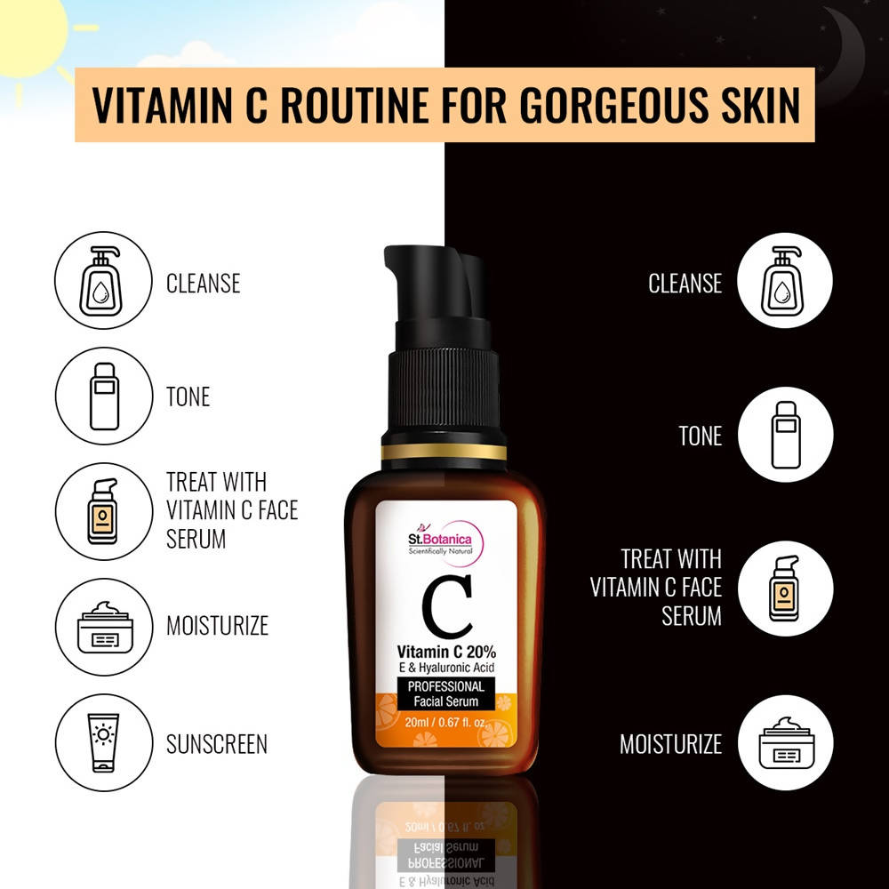 St.Botanica Vitamin C 20% E & Hyaluronic Acid Professional Facial Serum - 20 ml