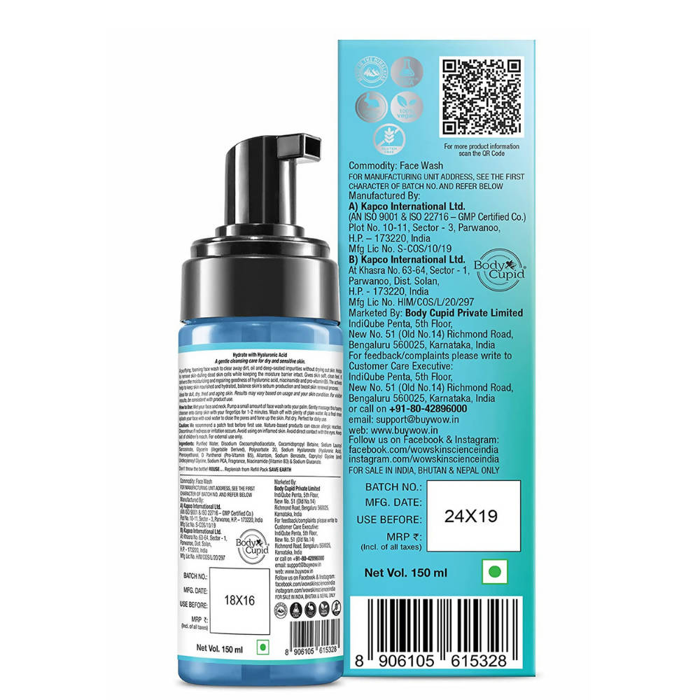 Wow Skin Science Hyaluronic Acid Foaming Face Wash - 150 ml