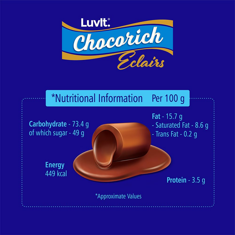 LuvIt. Chocorich Assorted Eclairs Chocolate Birthday Pack - Hazelnut, Dark Choco & Classic