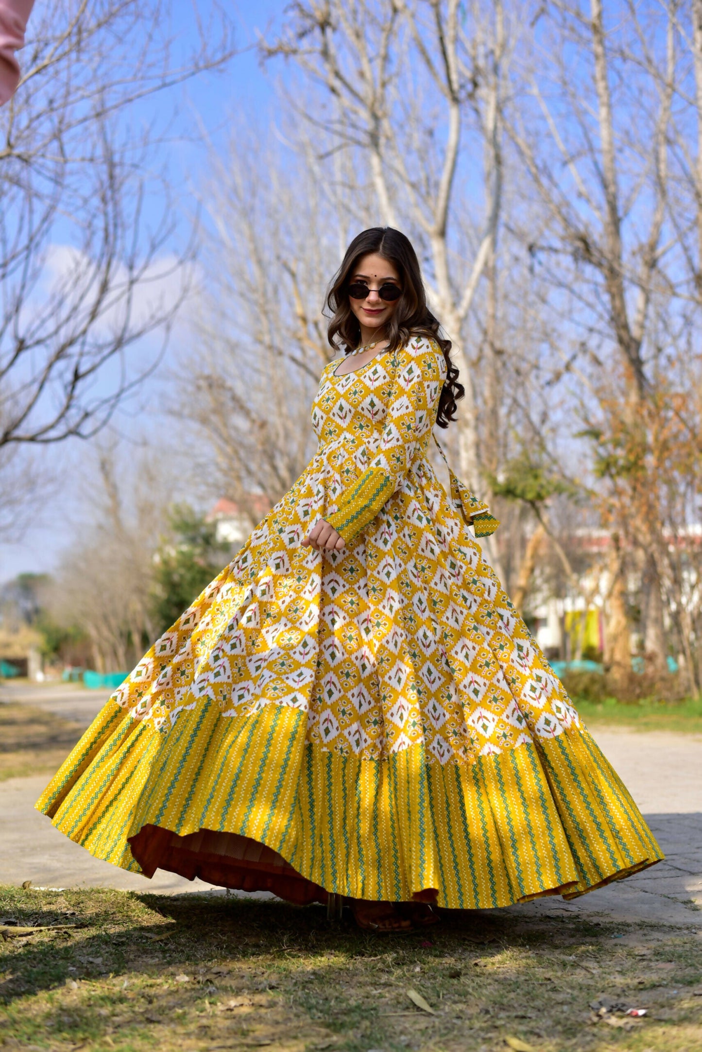 Aayaa Pure Muslin Gown With Heavy Digital Print - Multi Color