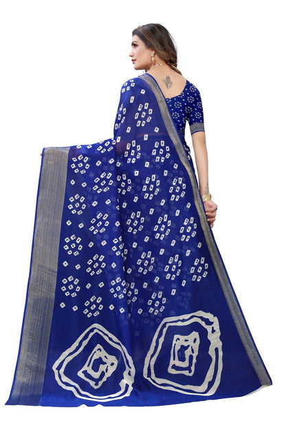 Vamika Beautiful Blue Linen Jari Border Saree (RADHIKA BLUE)